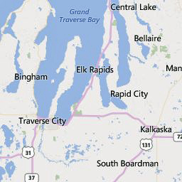 map showing location of Grand Traverse Bay